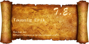 Taussig Erik névjegykártya